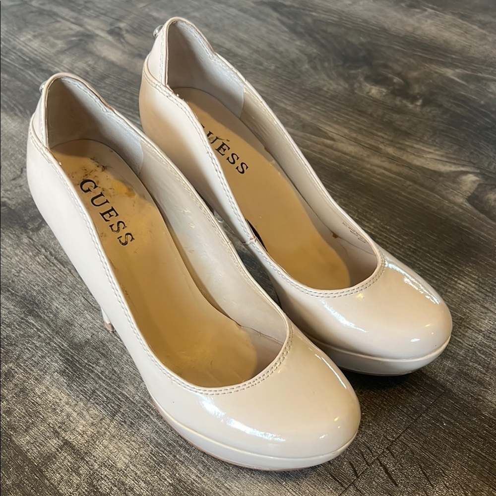 Guess Cream Stiletto Heels with Platform - Picture 2 of 6